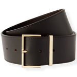 THE FRANKIE SHOP Evro Leather Belt, Brown/Gold, XL Brown Photo 0