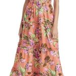 Love The Label Azaela Floral Ruffle Maxi Dress Topanga Coral Print Womens Size S Pink Photo 0