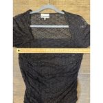 Ganni  Women's Size Medium Bodysuit‎ Black Lace Square Back Long Sleeve Lined Photo 11