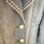 EthyL Denim Embellished Jeans Jacket Women's XL Dark Wash Rhinestone Embroidery Black Photo 6