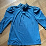 W5  Teal Ruffled Blouse Photo 0