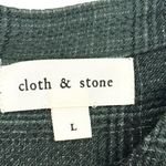 Cloth & Stone  Plaid Shirt Dress Button Front Long Sleeve Green Size Large Photo 2