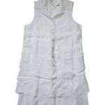 NWT Finley Sleeveless Jenna in White Linen Sleeve Button Down Shirt Dress L Size L Photo 0