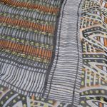 Vince Camuto  Persimmon Orange Abstract Print Sheer Scarf One Size Photo 3