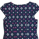 Liz Claiborne  Diamond Print Career Dress‎ Work Office Casual Navy Pink S Photo 8