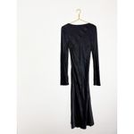 & Other Stories & Other Stories Open Back Midi Dress Size Small Black Satin Long Sleeve Cocktail Photo 3