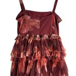 Hutch  Nalina Wine Red Floral Tiered Sleeveless Formal Maxi Dress 14 Photo 10