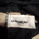 La Blanca Vintage Black Swimdress Size 14 – Gold Grommet Waist – Made in USA Photo 5