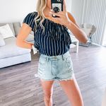 Billabong NWT Wonderland Striped One Sleeve Top Photo 2