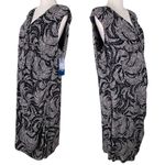 CHAPS Dress 24/24W Black Cream V-Neck Cap Sleeves Stretch New Photo 2