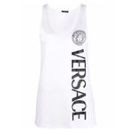 Versace Logo Cotton Women Graphic Tank White Size 44 NEW Photo 3