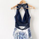 Camille La Vie Floral Halter Maxi Gown in Blue Photo 7