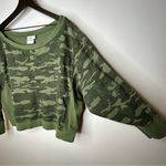 Good American Good‎ American Women’s Green Off The Shoulder Camo Sweatshirt Size 4 Photo 8