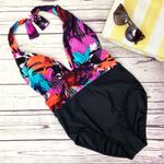 Aqua Green  Halter Neck‎ One Piece Swimsuit S Photo 2