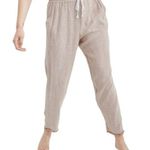 Aerie Brown & White Stripe Gauze High Waisted Pull On Pants size Small Photo 0