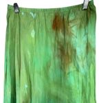 Robin Kaplan Midi Skirt Size 2 Green Silk Hand Dyed Boho Ethereal Forest Fairy Photo 3