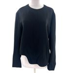 Tibi  Melee Crepe Long Sleeve Cropped Top black wool Sz 12 Photo 1