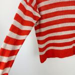 Madewell Linen Drop Shoulder Sweater Bright Flame Striped Nautical Small Photo 9