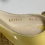 Gucci Patent Leather Ankle Strap Wedges in Pastel Yellow Size 8 1/2 Photo 4