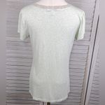 Banana Republic Short Sleeve V Neck Tee with Lace Neckline Light Green/Cream-M Photo 2