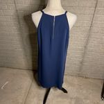 Alfani Womens Navy White Lace Up Spaghetti Strap Colorblock Shift Dress Size 14 Photo 2