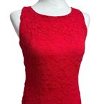 CHAPS Sheath Dress Womens 2 All Over Lace Red Romantic Elegant Classic Holiday Photo 1