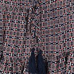 Blue Rain Medium Mini Skirt Floral Tasseled Tiered Elastic Waist Pull-On Multi Photo 2