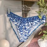 Ruffle Floral Blue White Bikini Top Bottoms Set Size undefined Photo 3
