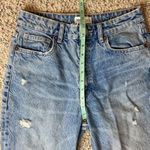 ZARA Ripped Mom Jeans Size 6 Acid Wash Slightly Tapered Distressed High Rise Photo 12