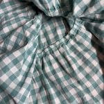 Zaful  Teal White Gingham Square Neck Tiered Ruffle Mini Dress Women's XL Photo 6