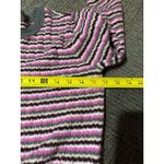 Ann Taylor LOFT Sweater Purple Pink Gray Stripe Puff Sleeve SizeMedium Crewneck Photo 4