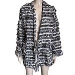 ZARA  Blue, Brown and White Shaggy Cardigan Photo 1