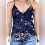 Navy Flower tank top Blue Size XS Photo 0