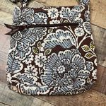 Vera Bradley | Brown Blue Retired Slate Blooms Pattern Crossbody Purse Photo 4