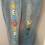 Sanrio  Keroppi Character High Rise Mom Jeans- Light Wash size 16 Photo 1