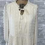 Listicle  Cream Swiss Dot Dress Photo 2