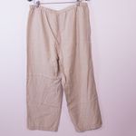 Eileen Fisher Organic Cotton Stretch Waist Pull On Ankle Length Pants Beige L Photo 3