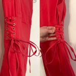 Calvin Klein  Sleeveless Side Lace Up Sheath Dress Watermelon Pink Corset Knee 2 Photo 6