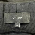 Vince  Men's Black High Waisted Straight Leg Button Trousers Dress Pants Size 34 Photo 3