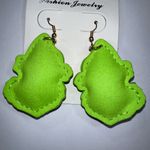 NIP Adorable Grinch bling earrings! 2” drop. Green Photo 2