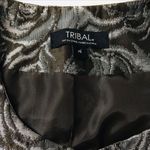 Tribal Womens Size 4 Brown Metallic 1 Button Open Front 3/4 Sleeve Jacket Blazer Photo 5