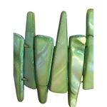 Vintage Green Shell Stretch Bracelet Spiky Iridescent Vacation Beach Cruise Adj Photo 1