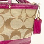 Coach Women's Signature Brown Purple Patent Chelsea Purse Tote Bag Photo 1