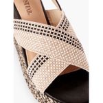 JustFab New Just Fab Black Tan Aura Woven X Platform Espadrille Wedge Sandals. Size 8 Photo 2