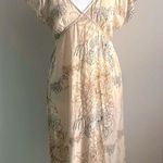 Free People  Floral Split Cap Flutter Sleeve Year Round Cotton Gauze Midi Dress Photo 1