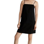 Madewell  Goldie Mini Dress Black 100% Linen Women's Size 4  Minimalist A-line Photo 0