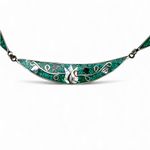 Vintage Bent Knudsen Denmark Sterling Silver Choker Necklace marked Inlaid Photo 1