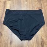 Lands' End  Solid Black Bikini Bottom Mid Rise Plus Size 1X Brief Banded Waist Photo 1