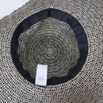 Womens Beach Hat One Size Black Tan Straw Wide Brim Fringe Summer Beach Sun Hat Photo 2