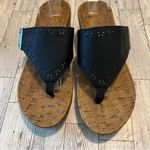 Vionic Wedge Sandal Women's 8 Black Anitra Cork Wedge Adjustable Straps Photo 2